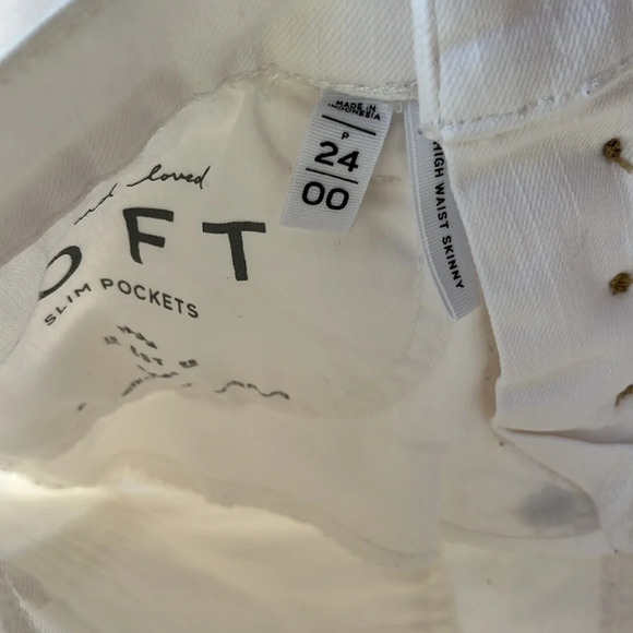 LOFT White Button Up High Waist Skinny Leg Denim 24/00 - Picture 6 of 8